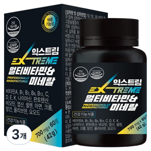 익스트림 멀티비타민 미네랄, 60정, 3개
