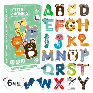 오즈토이 리프 동물알파벳 자석퍼즐세트 P-01, 6세트, 26피스