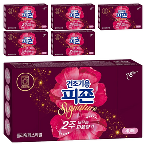 피죤 건조기용 시트 섬유유연제 플라워 페스티벌 본품, 40개입, 6개