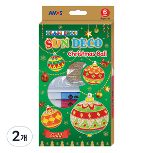 아모스 글라스데코 썬데코 크리스마스 볼, 혼합색상, 2개