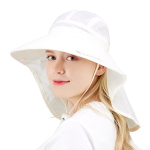 썬글레이드 성인용 UV 와이드 아쿠아 플랩캡, 아이보리, 1개