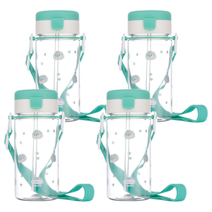 에디슨 프렌즈 흘림방지 에코젠 빨대컵, 350ml, 4개, 공룡에디노