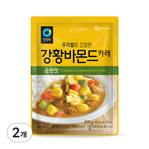 청정원 우리쌀 강황바몬드 카레 순한맛, 100g, 2개