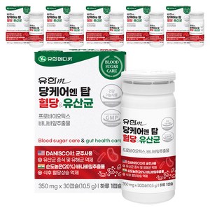유한메디카 당케어 엔 탑 혈당 유산균 10.5g, 30정, 6개
