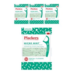 플랙커스 마이크로 민트 치실, 8cm, 90개입, 4개