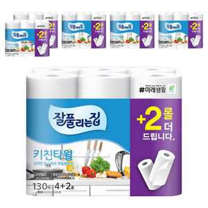 잘풀리는집 천연펄프 키친타올, 6롤, 6개
