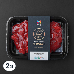 목우촌 국내산 소고기 양지 세절 2등급 국거리용 (냉장), 200g, 2개