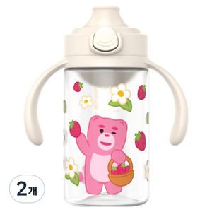 주니 벨리곰 원터치 이지 입모아컵, 베이지, 2개, 260ml