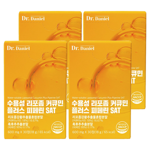 아이비알닥터다니엘 수용성 리포좀 커큐민 플러스 피페린 SAT, 30정, 4개