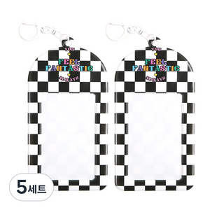 핑크풋 9000 포토카드 홀더 2p, 체크보드, 5세트