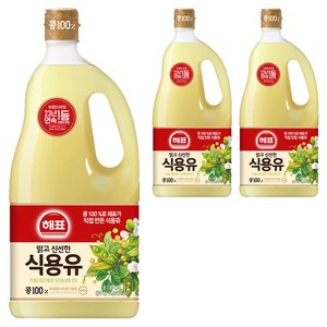 해표 콩기름 식용유, 1.8L, 3개