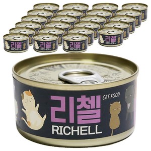테비토퍼 고양이 리첼 간식캔, 헤어볼, 80g, 24개