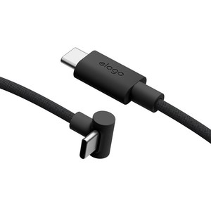 엘라고 C타입-C타입 PD 90도 고속 충전 케이블 60W, 블랙, 1개, 2m