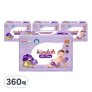 킨도 프리미엄 뉴올데이 밴드형 기저귀 남여공용 대형, 4단계, 360매