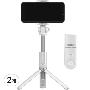 요이치 무선 삼각대 블루투스 셀카봉 욜로 화이트, WT300, 2개