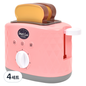 스마트쿡 토스터기 소꿉놀이 세트, 핑크, 4세트