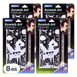 크블랑스 패션 스크래치 페이퍼 컬러링북 12종 + 펜슬포함 세트 70 x 155 mm, 015, 8세트