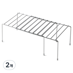 JAJU 스테인리스 와이어 길이 조절 선반 30~58cm, 스틸그레이, 2개, 1단