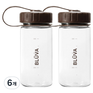 블루바 트라이탄 엑티브 스트랩 보틀, 브라운, 6개, 350ml