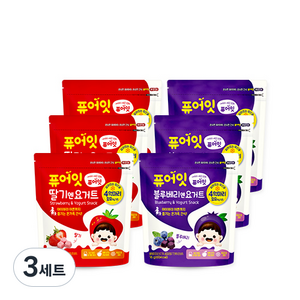 퓨어잇 내이브로 딸기엔요거트 3p + 블루베리엔요거트 3p, 3세트, 딸기요거트, 블루베리요거트