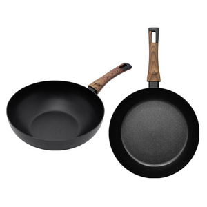 실바트 인덕션 까리노 IH 프라이팬 시리즈 2개, 블랙 + 브라운, 궁중팬 28cm + 프라이팬 30cm, 1세트