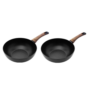 실바트 인덕션 까리노 IH 프라이팬 시리즈 2개, 블랙 + 브라운, 궁중팬 24cm + 궁중팬 26cm, 1세트