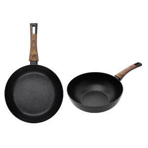 실바트 인덕션 까리노 IH 프라이팬 시리즈 2개, 블랙 + 브라운, 프라이팬 24cm + 궁중팬 26cm, 1세트