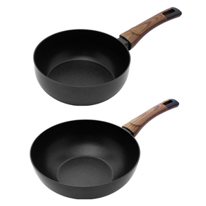 실바트 인덕션 까리노 IH 프라이팬 시리즈 2개, 블랙 + 브라운, 궁중팬 20cm + 궁중팬 24cm, 1세트