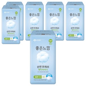 좋은느낌 좋은순면 팬티라이너, 일반, 40개입, 6세트