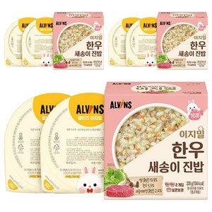 엘빈즈 이지밀 실온 이유식 한우 새송이 진밥, 220g, 3개