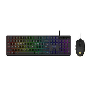 COX 저소음 멤브레인 오피스 게이밍 유선 키보드 마우스 세트, Black, CKM400, 일반형
