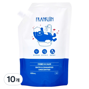 FRANKLIIN 바스 앤 샴푸 리필, 10개, 450ml