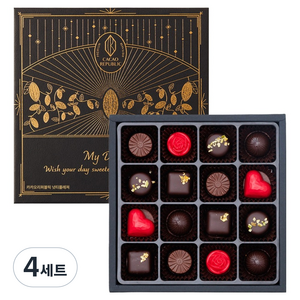 카카오리퍼블릭 넛티플레져 초콜릿 16구 선물 세트 160g, 4세트