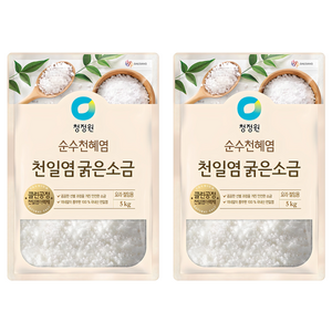 청정원 천일염 굵은소금, 5kg, 2개