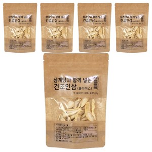 몸애조화 삼계탕과 함께 넣는 건조인삼 슬라이스, 35g, 5개