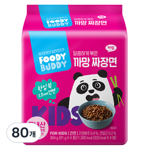 푸디버디 까망 짜장면, 91g, 80개