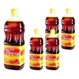 오뚜기옛날 고추맛기름, 1.5L, 5개