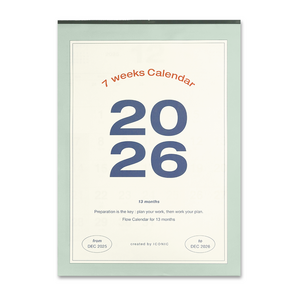 아이코닉 2026 플로우 월 캘린더 A2 대형, 혼합색상, 1개