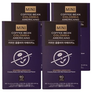 커피빈 콜롬비아 아메리카노 미니 스틱커피, 900mg, 90개입, 4개