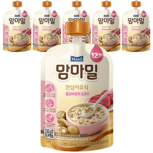 맘마밀 안심이유식, 혼합맛(표고버섯/소고기), 100g, 6개