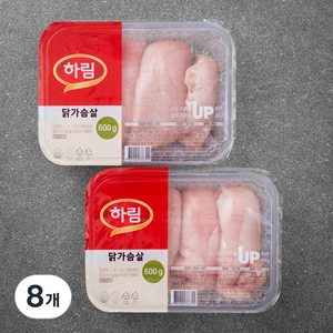 하림 닭가슴살 (냉장), 600g, 8개