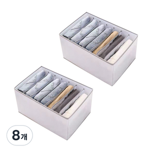 유로엔젤 칸칸마다 깔끔정리 옷장 정리함, 그레이, 8개