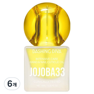데싱디바 호호바 33 인텐시브 네일 앤 큐티클 오일, 6개, 7.5ml