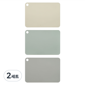 글라스락 베이비 TPU 도마 3P 세트, 크림베이지+리프그린+애쉬그레이, 2세트, 크림베이지 + 리프그린 + 애쉬그레이