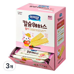 아이얌 아동용 칼슘웨하스, 딸기, 300g, 3개