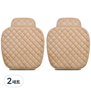 인더카 퍼즐 극세사 차량용 1열 보온방석 세트, 베이지, 2세트