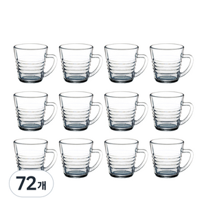 글라스락 내열강화유리 믹스커피컵 220ml, 투명, 72개