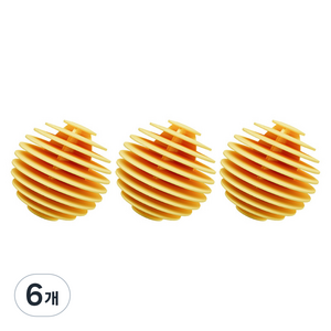 킹스로드 깔끔한 세척 세탁볼 라지, 옐로우, 6개