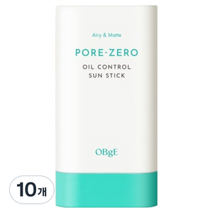 OBge 포어제로 오일 컨트롤 선스틱 SPF50+ PA++++, 18g, 10개
