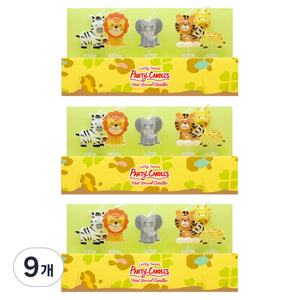 유어캔들 캐릭터 키즈 파티 케이크 사파리 파크 생일초, 혼합색상, 9개